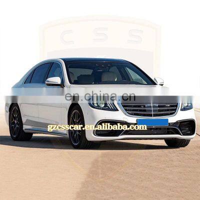 Car Accessories Auto Parts PP Material Front Bumper Rear Lip Exhaust Tips 2018 Bens S Class W222 S63 AMG Style Full Body Kit photo-3