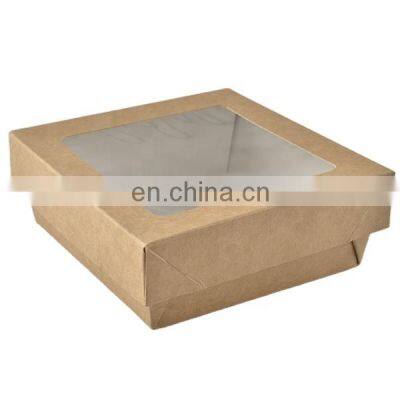 Clear window custom kraft paper cupcake boxes packaging