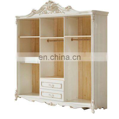 Classic 6 door wooden Classic white wardrobe bedroom furniture closets