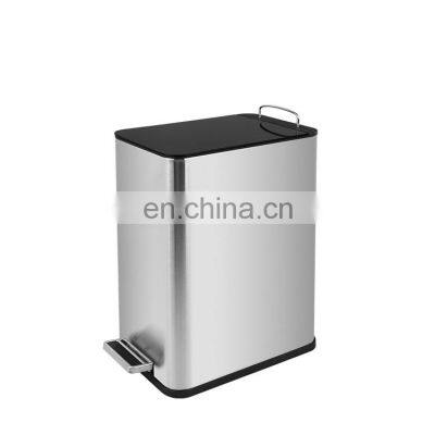 Modern Design 5L12L15L Large Garbage Bins Household Trash Bin Soft Closed Pedal Trash Bin stainless steel trash can