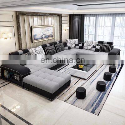 Leather Fabric Luxury Modern Designs Sectional Living Room Sofas Bed Furniture 7 Seater Sofa Set for Living Room Furniture photo-2