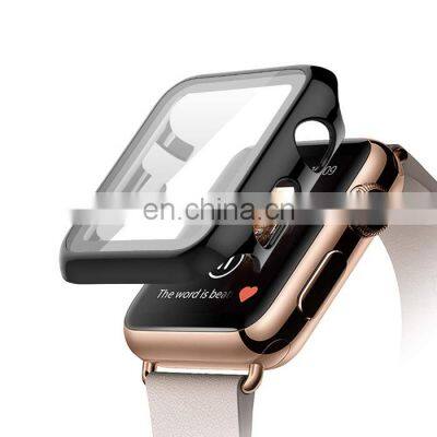 Для чехла Iwatch, 38 мм, 40 мм, 42 мм, 44 мм полноценное покрытие из закаленного стекла, прозрачный чехол из TPU для Apple Watch 1, 2, 3, 4, 5, 6, Se. Для чехла Apple Watch