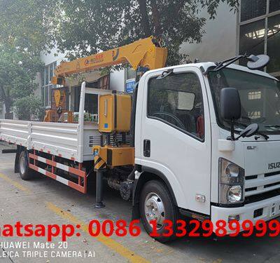 high quality and best price ISUZU JAPAN 700P 4*2 LHD 5T cargo truck with crane for sale