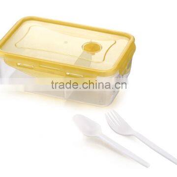 Hot Selling airtight Square Plastic Microwave Lunch case with valve