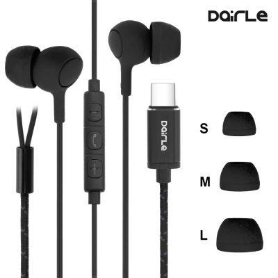 Black Digital Earphone Type c Earbuds Type-c Usb c Headphones With Mic for Huawei Mobile photo-2