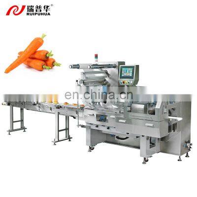 Vegetable/Fruit flow wrapper machine carrot/green chili/broccoli automatic horizontal packaging machine