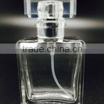 25ml popular classic Square Perfume Bottle with clear surlyn cap