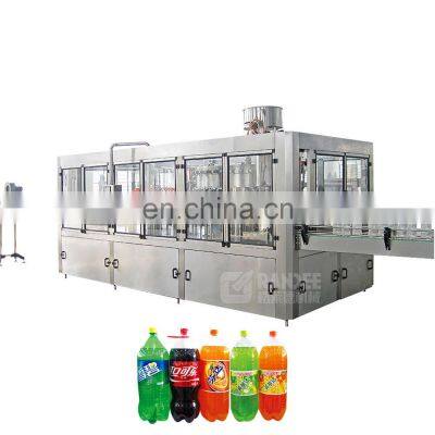 12000bph 3-in-1 carbonated soft drink filling machine / automatic plastic bottle soda water bottling plant