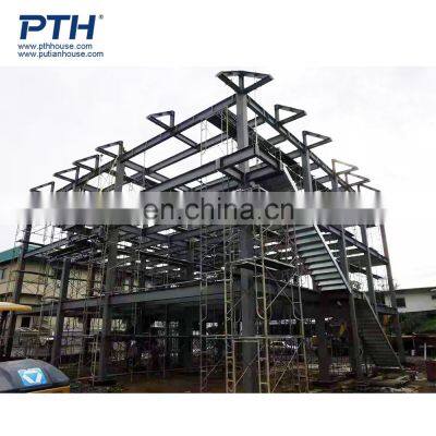 PTH multistory  prefab steel structure warehouse with office building long span structure