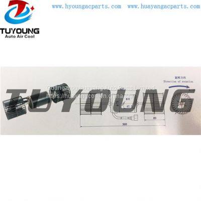 TUYOUNG HY-FM63 auto ac blower motor test voltage: 27V/13.5A ,Static pressure 100 pa