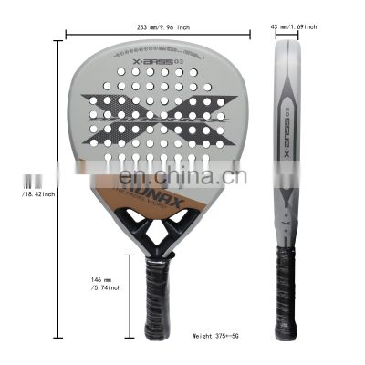 Factory Price Vairo 38mm Thick EVA Core 3K Carbon Fiber Padel Rackets for Adult