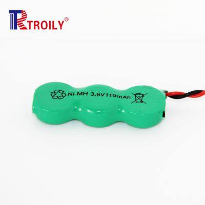 NiMH Coin 3S1P Battery 3.6V 110mAh Rechargeable Battery Packs