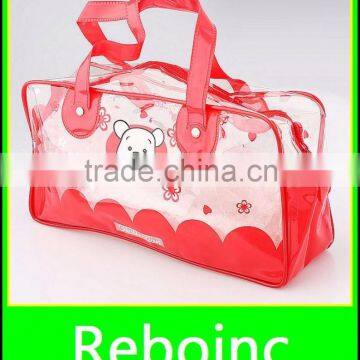 Logo plastic resealable large red pvc hand bags