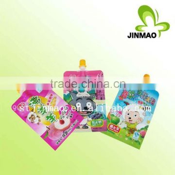 Stand up spout jelly pouch bags for liquid packaging