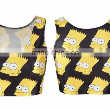 Wholesale Gold Women's Custom Sublimation Cheerleading Crop Tops