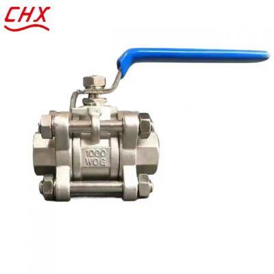 Ручной шаровой кран с рычагом по стандартам ANSI API, полного сечения, из нержавеющей стали SS 304/316, CF8, CF3, CF8M, CF3M, трехсекционный шаровой кран 1000 WOG