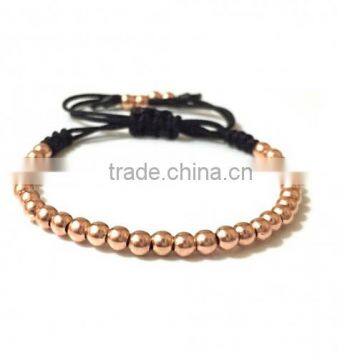 18kt Rose Gold Bead Chain Macrame Bracelet Rose Gold Jewelry Bracelet