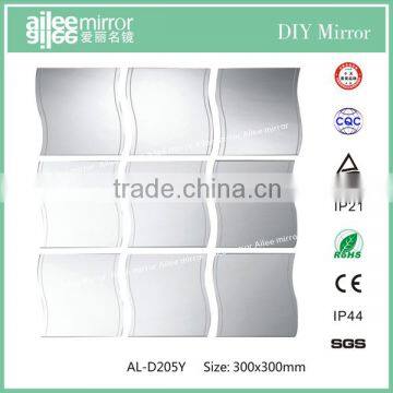 Elegant silver mirror wave shape combined mirrors