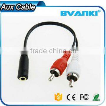 2016 new premium 3.5mm AUX audio cable female to 2-RCA Male Plugs AV Audio Video AUX Cable online shopping india                        
                                                                                Supplier's Choice