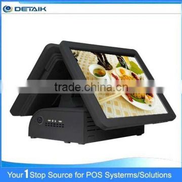 DTK-POS1578 Dual Screen High POS System OEM CPU D525 D2500 1037U I3 I5