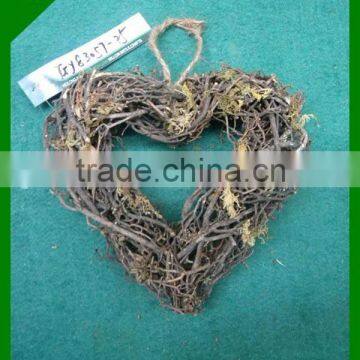 natural rattan crafts heart shaped Christmas wreaths