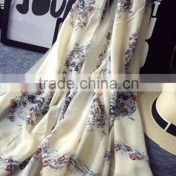 Fashion Personalized Skull Printing Women Cotton Scarves and Shawls photo-3