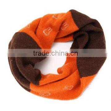 Small Cute Rabbit Knitted Baby Winter Circle Loop Scarf photo-4