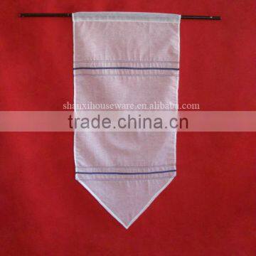 Blue polyester curtain with rod pocket for Europe market