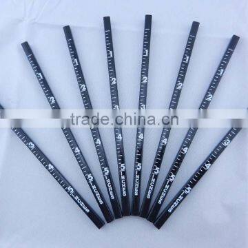7 Inches Length Black Wood HB Lead square pad printing with graduation Pencil
