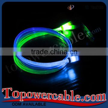 China Manufacturer Micro USB DC Charging Cable Micro Usb 2.0 Charging Cabe With Led Light for Samsung