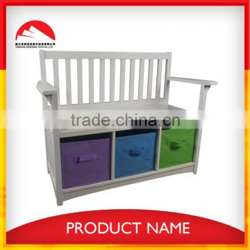 white wooden chair with storage box, bench with storage box