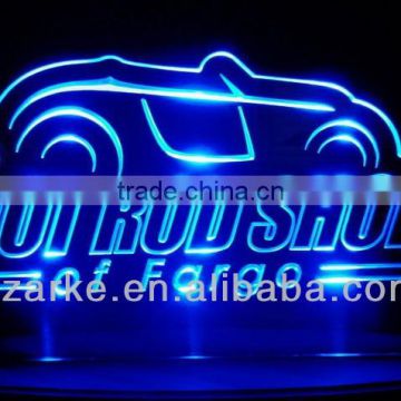 LED lit brand name acrylic signage