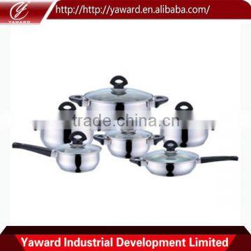 Best Selling Cooking Pot Stainless Steel 12-Piece Cookware Set
