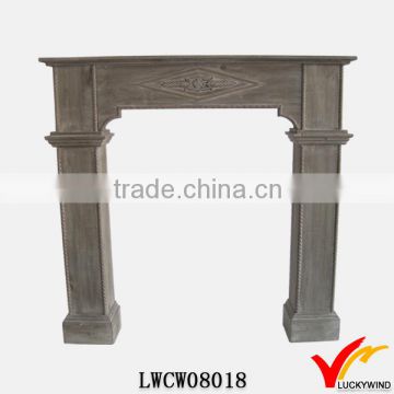 distressed hand carved decorative wood mantels