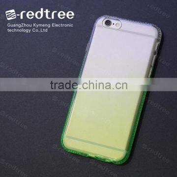 Wholesale Mobile Accessories Transparent TPU Gradual Color Changing Case Cover For iPhone 6s 6plus 7