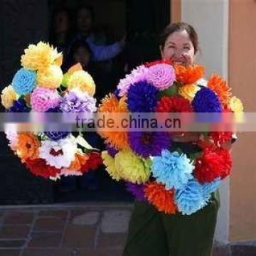 colorful tissue flowers