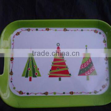 Christmas holiday melamine serving tray 17.25 inch