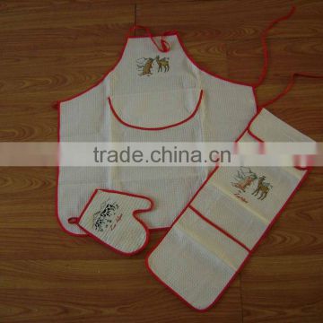 waffle apron set in 100%cotton