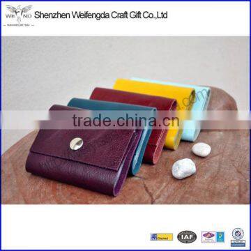 custom OEM genuine leather card case business card holder