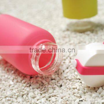 400ml HOT Plastic Sport Water Bottle With Silicone Sleeve photo-5