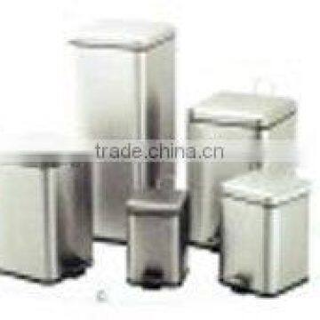 various square stainless Pedal rubbish bin