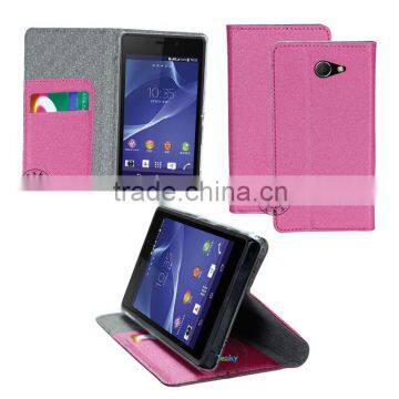 Smart Cover Case For Sony Xperia M2 S50h Flip Leather Case Stand Card Holder