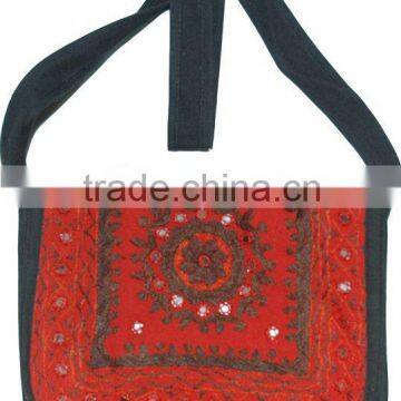 Attractive Handmade Embroidered Mirror-worked Bohemian style Shoulder bags in India messenger bags, school messenger bags