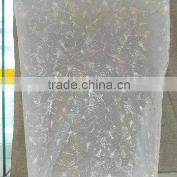 shaoxing cheap butterfly foil printing sheer window curtain designs