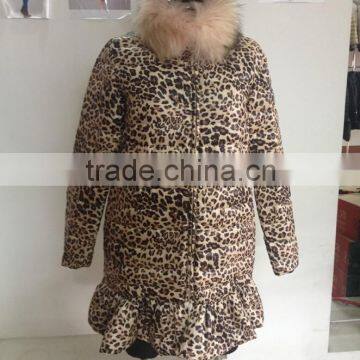 Leopard ladies down jackets