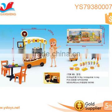 Self-assemble DIY electric kitchen toy fast food carts toy