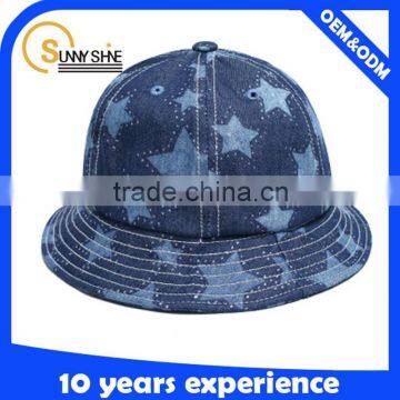 Sunny Shine print denim golf bucket hat