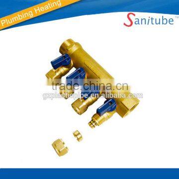 4 way brass manifold / water distribution with fittings and switch