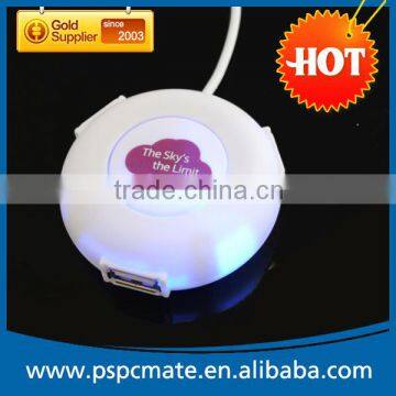 computer round 3 port LED usb hub with webkey/weblink function