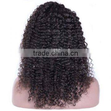 Afro Kinky Curl European hari full lace wigs Natural Black 20 Inch